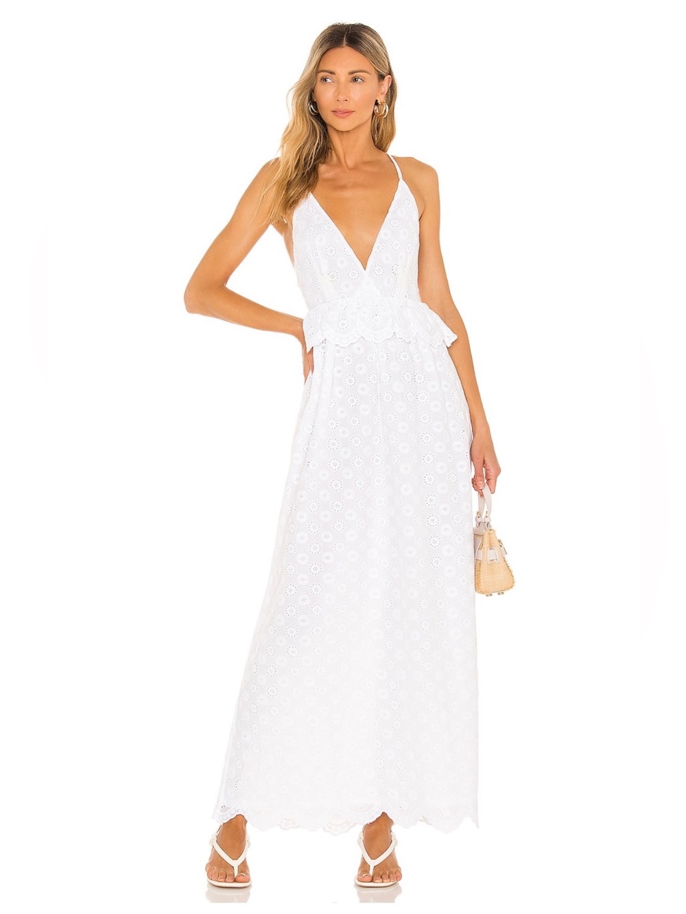 Tularosa White Eyelet Maxi Dress